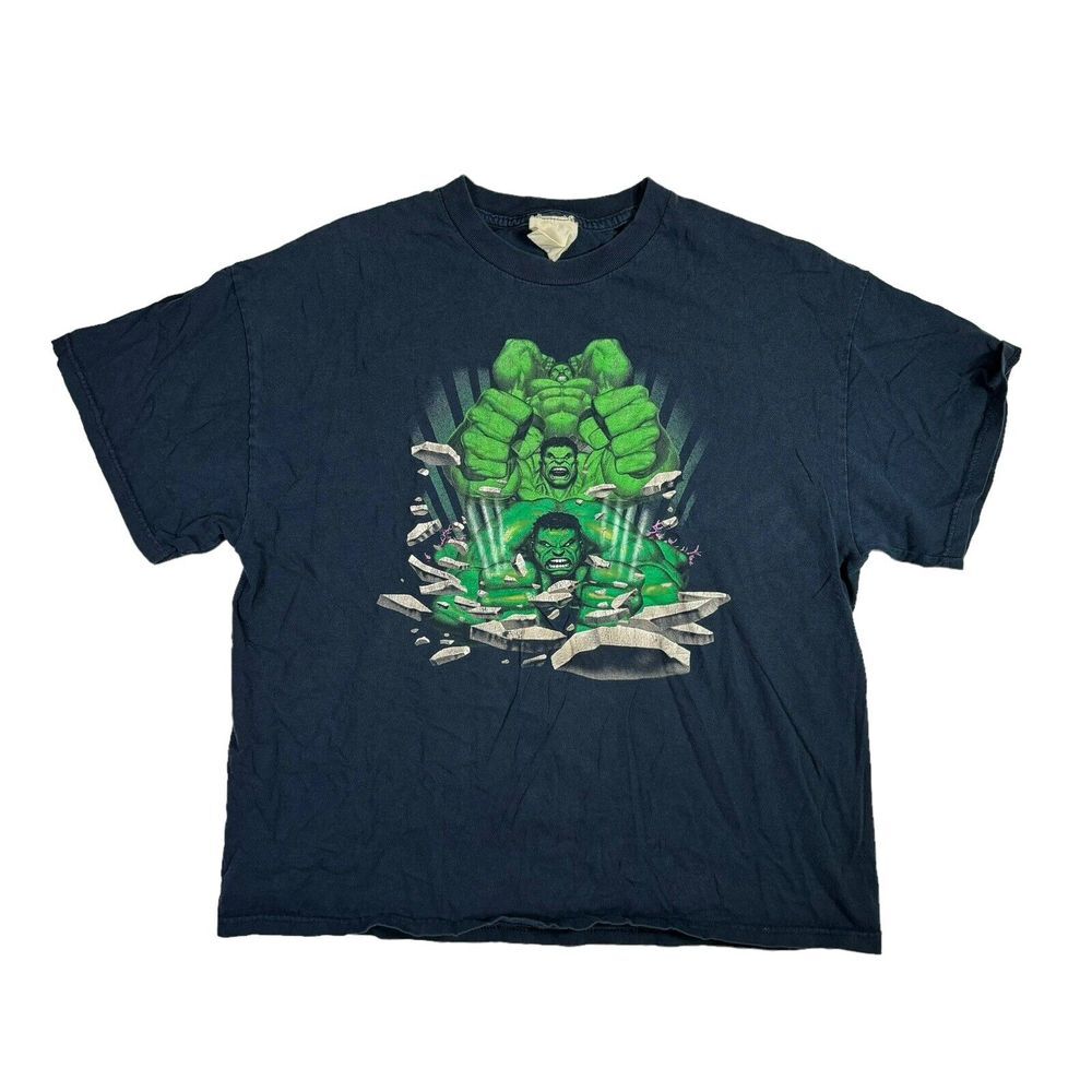 Incredible Hulk Vintage Y2K Marvel Avengers‎ Mad Engine Smash T Shirt Men's